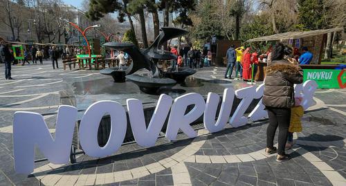 A symbol of Novruz Bayram installed in the centre of Baku. Photo by Aziz Karimov for the "Caucasian Knot"
