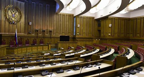 The courtroom at the Supreme Court of the Russian Federation. Photo by the press service of the Supreme Court of the Russian Federation