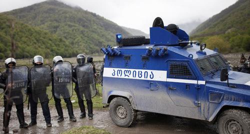 Police in the village of Birkiani (Georgia), April 21, 2019. Photo: REUTERS/Ekaterina Anchevskaya