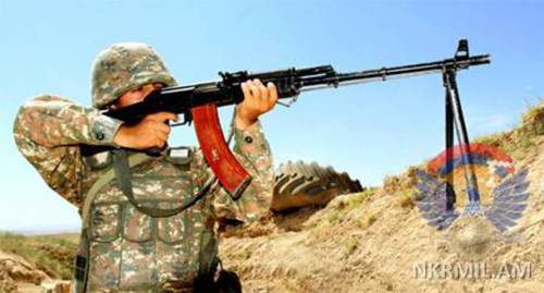Soldier of the Nagorno-Karabakh Army. Photo: press service of the Ministry of Defence of Nagorno-Karabakh, http://www.nkrmil.am/news/view/2144