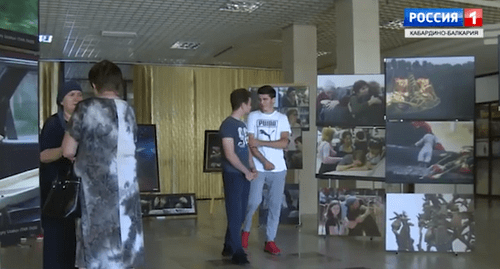 Exhibition 'Remember to Live', Nalchik. Screenshot from video report by KBR TV