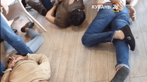 Screenshot from video 'Alleged participants of the shootout in Krasnodar detained in Sochi', https://youtu.be/m08U6H513pg