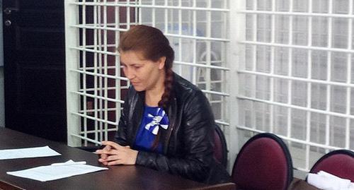 Anastasia Emelyanova in the court room. Photo by Lyudmila Maratova for the "Caucasian Knot"
