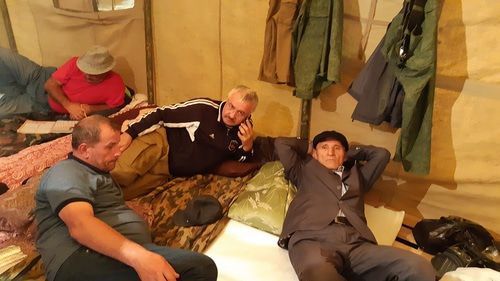 Participants of the hunger strike in Makhachkala. Photo by Timur Isaev for the "Caucasian Knot"