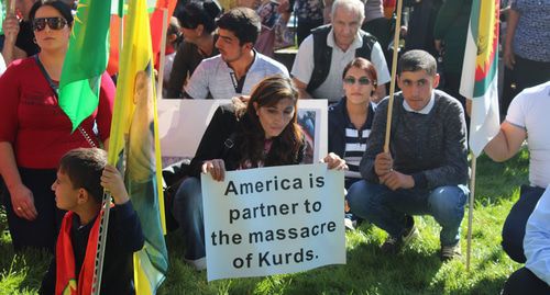 Kurdish rally at the US Embassy in Armenia. Photo by Tigran Petrosyan for the "Caucasian Knot"