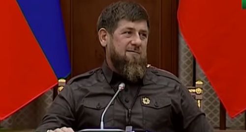 Ramzan Kadyrov. Screenshot of the video by the "Grozny" TV Channel https://www.youtube.com/watch?time_continue=1&amp;v=mqr7XSn8omk