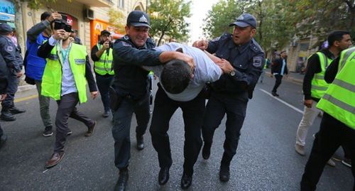 Detentions at an oppositional rally in Baku on October 19, 2019. Photo by Aziz Karimov for the "Caucasian Knot"