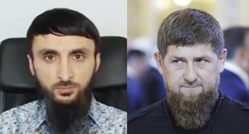 Tumso Abdurakhmanov (on the left) and Ramzan Kadyrov. Collage by the "Caucasian Knot". Screenshot by the user ABU-SADDAM SHISHANI https://www.youtube.com/watch?v=LTbsDJBZa0I Sputnik/Mikhail Metzel/Pool via REUTERS