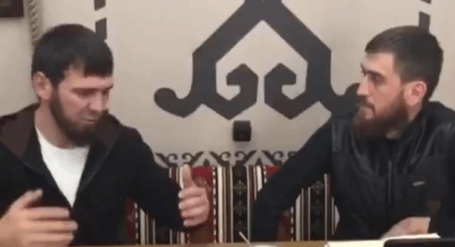 Screenshot from TV interview of Islam Kadyrov given to Chingiz Akhmadov, https://t.me/abusaddamshishani/2473