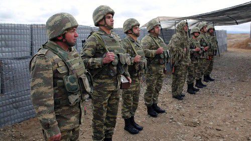Azerbaijani soldiers. Photo: press service of the Ministry of Defence of Azerbaijan, https://mod.gov.az