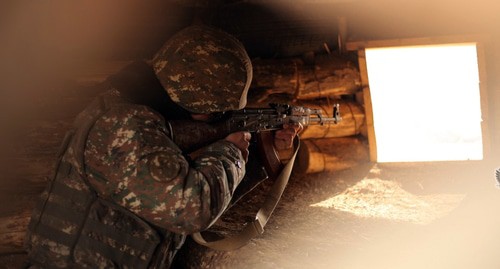 Combat duty at one of military units of the Nagorno-Karabakh Army. Photo: press service of the Ministry of Defence of Nagorno-Karabakh, http://www.mil.am/hy/news/7326