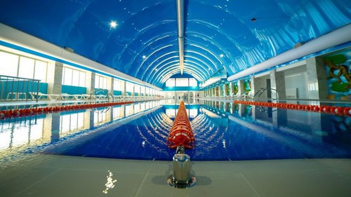A swimming pool at the "Anji Arena" sports complex. Photo https://anji-arena.ru/spa-tsentr-arena.html