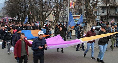 March of the political block 'Free Fatherland' – United Civil Alliance, Stepanakert, Nagorno-Karabakh, February 26, 2020. Photo by Alvard Grigoryan for the Caucasian Knot