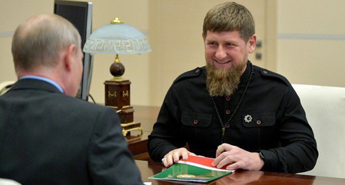 Ramzan Kadyrov and Vladimir Putin. Photo by the Kremlin's press service http://kremlin.ru/events/president/news/57797