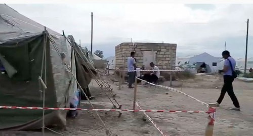 A tent camp in the Dagestani village of Kullar. Screenshot of the video by the "Caucasian Knot"
