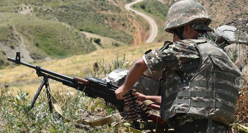 A combat position of the Armenian army. Photo by the press service of the Armenian Ministry of Defence https://mil.am/hy/news/8402