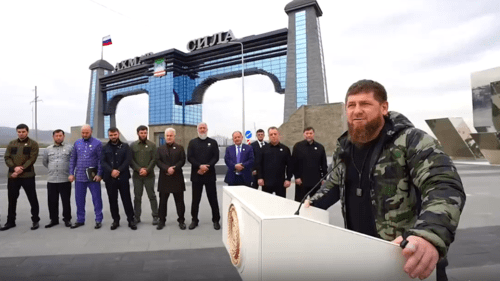 Ramzan Kadyrov at the opening of a new entrance arch from the side of the city of Argun on October 5, 2020. Screenshot of the video https://vk.com/video279938622_456243573