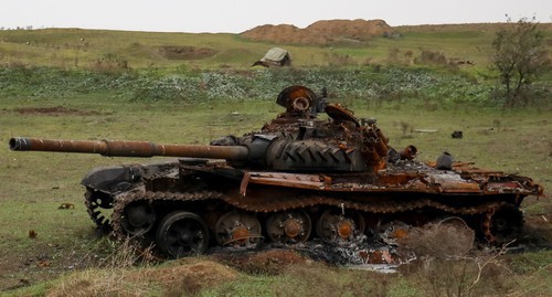 Destroyed tank near Fizuli, November 18, 2020. Photo by Aziz Karimov for the Caucasian Knot