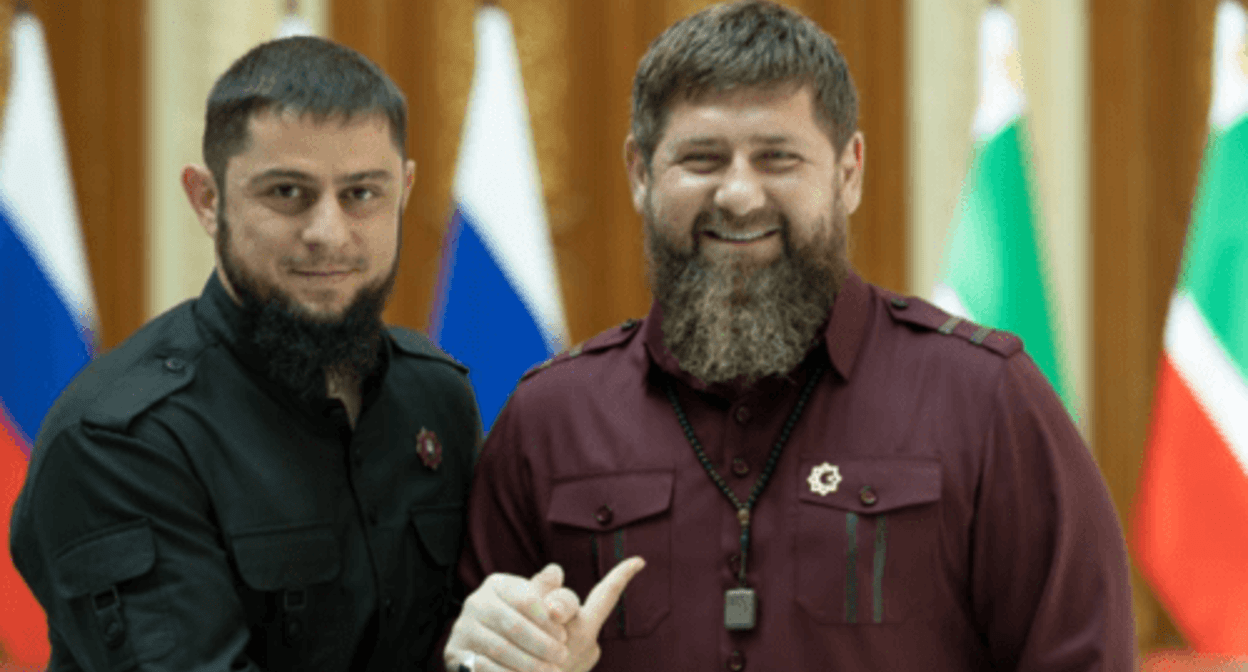 Akhmed Dudaev and Ramzan Kadyrov. Screenshot of the photo posted on Dudaev's Telegram channel on December 9, 2023 https://t.me/akhmeddudaev/2627