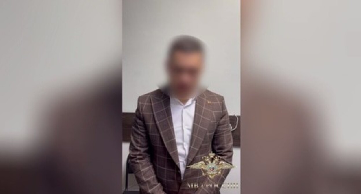 A resident of Krasnodar detained for shooting at a wedding party. Screenshot of the video posted on the Teleram channel of Irina Volk, the Russian MIA Spokesperson https://t.me/IrinaVolk_MVD/608