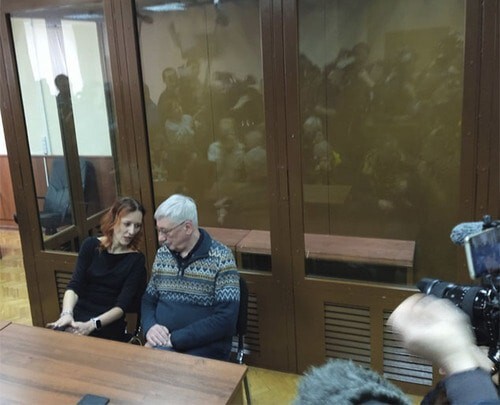 Oleg Orlov* in a courtroom. Photo by the "Caucasian Knot" correspondent