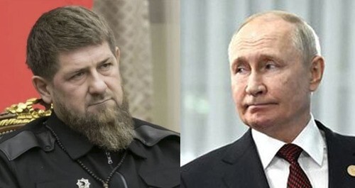 Ramzan Kadyrov (on the left) and Vladimir Putin. Collage by the "Caucasian Knot". Photos: Grozny Inform grozny-inform.ru, kremlin.ru
