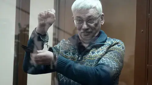 Oleg Orlov*. Screenshot of a video by Euronews https://ru.euronews.com/2024/02/27/oleg-orlov-sentencing