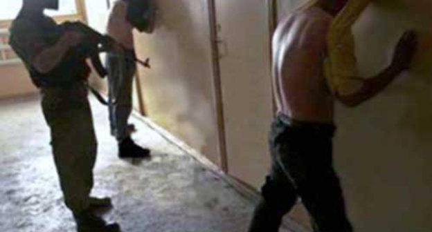 Persons detained in the course of a special operation. Republic of Ingushetia, Nazran, March 5, 2011. Photo from the Independent Internet Portal Angusht.com