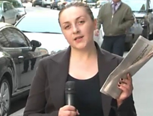 Natiya Poladashvili, own correspondent of the "PIK" TV-Channel in Moscow, May 23, 2011.
Still from video footage of PIK-Channel (www.pik.tv)
