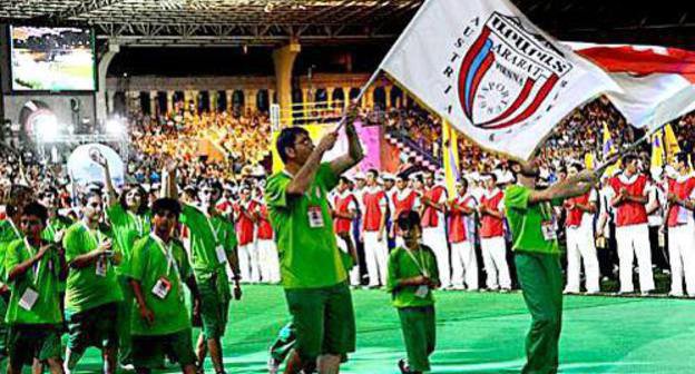 Torch ignition ceremony of the Fifth Pan-Armenian Games in Gandzasar, Nagorno-Karabakh, August 2, 2011. Photo: www.president.nkr.am