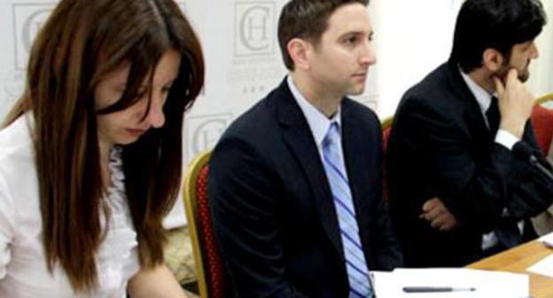 Participants of the seminar for judges and lawyers organized by the "Union of European Rights". Lusine Akopyan (left), Chair of the Union, Yerevan, November 1-3, 2011. Courtesy of Ela.am
 