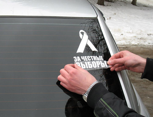 Motor rally "For Fair Elections" in Pyatigorsk, February 26, 2012. Courtesy of the community "Motor rally in Pyatigorsk", vk.com