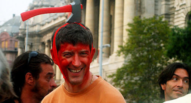Hungary, Budapest, September 4, 2012; participant of the action "We're sorry, Armenia!" Photo by Gabriella Csoszo, http://freedoc-gabriellacsoszo.blogspot.hu

 