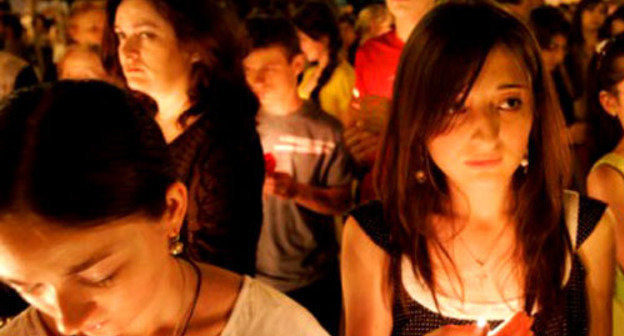 Action "Living Light of Memory" in Tskhinvali. http://osinform.ru/