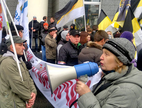 Russian nationalists holding ‘Russian March’ rally in Moscow, November 2012. Photo by Yulia Buslavskaya for the ‘Caucasian Knot’.