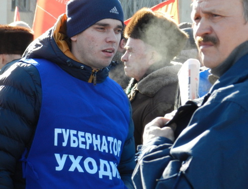 Participants of the rally demanding resignation of the Governor of the Volgograd Region Sergey Bozhenov. Volgograd, February 22, 2014. Photo by Tatiana Filimonova for the ‘Caucasian Knot’. 
