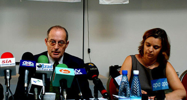 Miklos Harasti at the press conference in Baku, on the 10th of September, 2009. Photo by  www.echo-az.com, Samir Aliyev