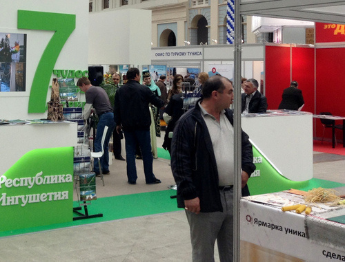 Pavillon of Ingushetia at the Travel Fair "MITF-2014" in the "Gostinny Dvor". Moscow, May 17, 2014. Photo by Yelena Khrustaleva for the "Caucasian Knot"