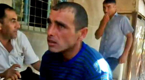 Karen Petrosyan, a resident of the border village of Chinari (in the centre). Photo http://rus.azatutyun.am/