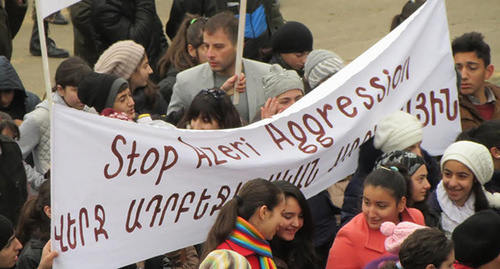 The NKR is hosting mourning events in memory of the victims of the pogroms in the Azerbaijani city of Sumgait. Stepanakert. February 28, 2015. Photo by Alvard Grigoryan for the "Caucasian Knot"