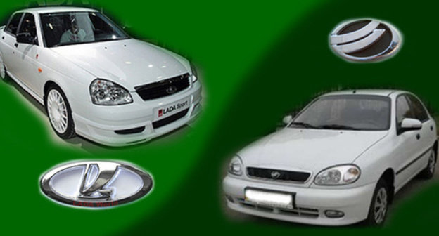 Cars Lada Priora and ZAZ Sens. Collage by the "Caucasian Knot"