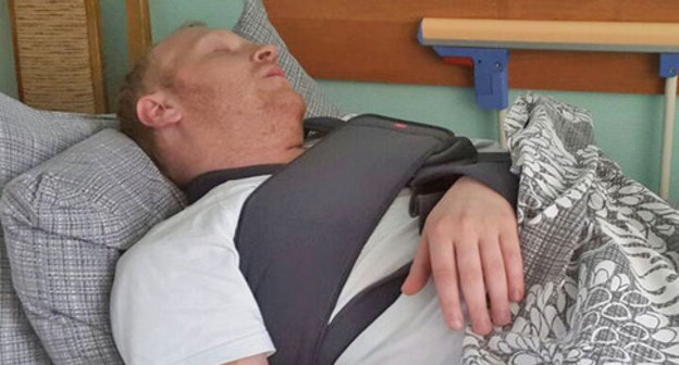 Vyacheslav Starodubets in the hospital. Derbent, April 9, 2015. Photo by Patimat Makhmudova for the "Caucasian Knot"