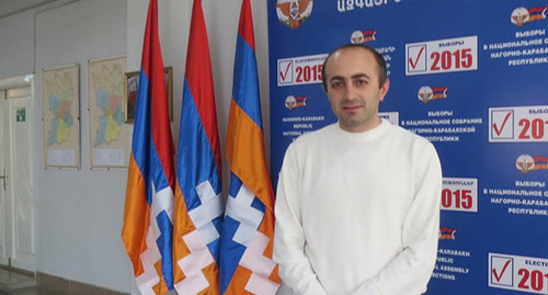 Ike Khanumyan, the chairman of the "National Revival". Stepanakert, Nagorno-Karabakh, May 4, 2015. Photo by Alvard Grigoryan for the "Caucasian Knot"