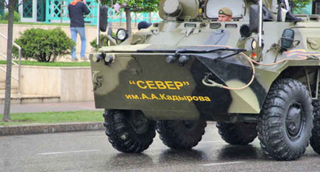 Armoured vehicle of ‘Sever’ battalion. Photo by Magomed Magomedov for the ‘Caucasian Knot’. 