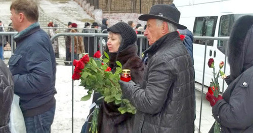 The participants of the civil funeral service for Boris Nemtsov.  Moscow, March 3, 2015. Photo by Vyacheslav Feraposhkin for the "Caucasian Knot"