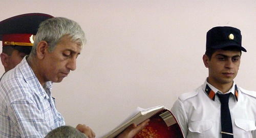 Shant Arutyunyan (to the left) in the courtroom, July 2014. Photo by Armine Martirosyan for the "Caucasian Knot"