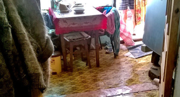 In the house of Polyanchikov family furniture, domestic appliances, floors and carpets are spoiled. Sochi, June 26, 2015. Photo by Anna Gritsevich for the "Caucasian Knot"