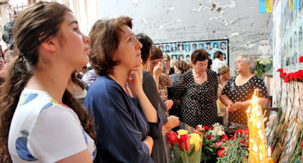 Mourning events dated for the 10th anniversary of the terror act at the Beslan school. North Ossetia - Alania, September 1, 2014. Photo by Emma Marzoeva for the "Caucasian Knot"