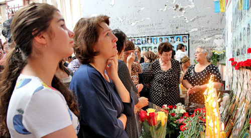 Mourning events dated for the 10th anniversary of the terror act at the Beslan school. North Ossetia - Alania, September 1, 2014. Photo by Emma Marzoeva for the "Caucasian Knot"