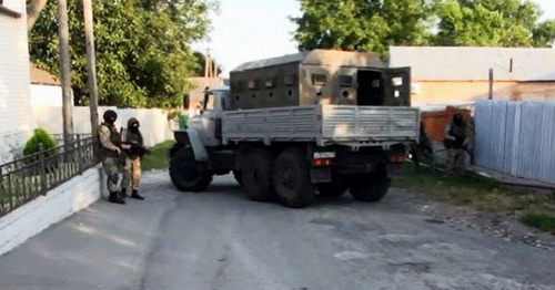 Special operation in the Nasyr-Kort District of the city of Nazran, June 25, 2015. Photo: http://nac.gov.ru
